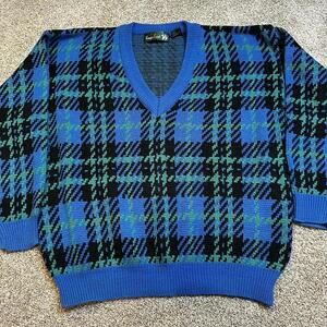 Vintage Knitted V Neck‎ Grandpa Grunge preppy sweater